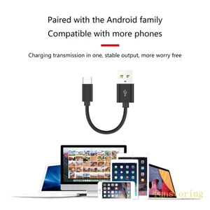Dây Cáp Sạc Truyền Dữ Liệu Ngắn 10cm usb Sang type-c Cho Điện Thoại Thông Minh phone 15