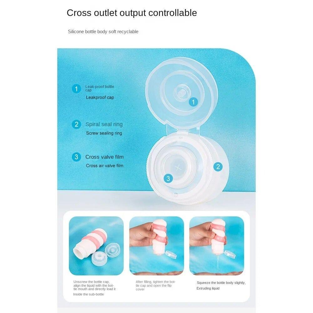 Chai phân phối HOBBYIN, Chai du lịch silicon Mini có thể bóp được, Hộp đựng chất lỏng có thể đổ lại bền bỉ