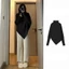 SUXI Áo Sweater Tay Dài Cổ Cao Phong Cách Hàn Quốc Dành Cho Nữ