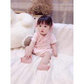 Bộ Áo Liền Quần Kiểu Sườn Xám Trung Hoa Dễ Thương Thời Trang Năm Mới Cho Bé