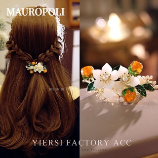 Mauropoli Kẹp tóc hoa hồng phong cách Trung Hoa, thiết kế mùa xuân, kẹp đuôi ngựa, dùng cho tóc gãy