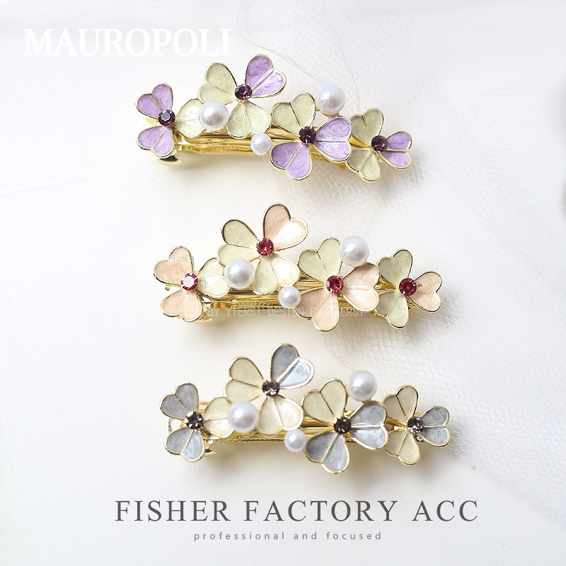 Mauropoli [Hàng Có Sẵn] Kẹp Tóc Hoa Nhỏ Đơn Giản Phong Cách retro Hàn Quốc Cỡ Vừa