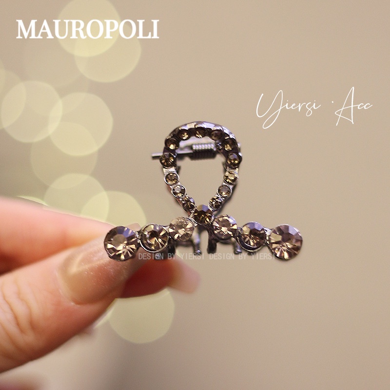 Mauropoli [Sẵn Sàng] Phiên Bản Hàn Quốc Kẹp Kim Cương Giả Chữ Thập Dễ Thương Phụ Kiện Tóc Nhỏ Đầu Lưng Nữ Nửa Kẹp Tóc Thời Trang Sang Trọng Phụ Kiện Đầu