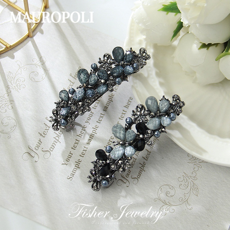 Mauropoli [Sẵn Sàng] Phụ Kiện Tóc Hàn Quốc Mũ Đội Đầu Nơ Kẹp Tóc Kim Cương Giả Đuôi Ngựa Kẹp Đầu Lò Xo