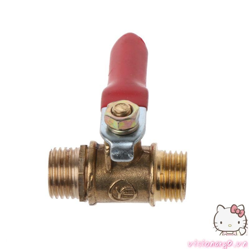Tầm nhìn 1 4 inch BSP Đồng thau cho công tắc ngắt van Nam sang Nam Chủ đề Hướng kép Lắp với tay cầm đòn bẩy màu đỏ
