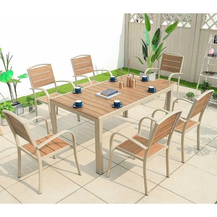 Bộ bàn ghế sân vườn ngoài trời HCN Bộ bàn ghế ban công ngoài trời nhôm đúc Bàn ghế ngoài trời - BO13