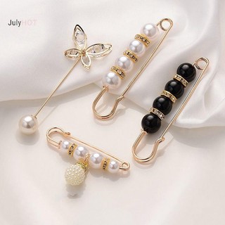 Julyhot 3 Chiếc Quần Áo Nữ Thổ Cẩm Bộ Ngọc Trai Kim Cương Giả Thổ Cẩm Cho Nữ Ve Áo Pin Thắt Lưng Pin Tự Làm Phụ Kiện Massivedeals