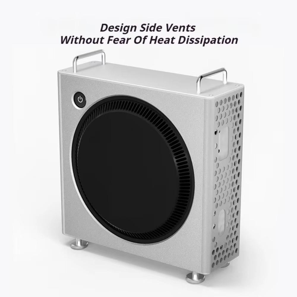 Máy tính PWSSEND, Vỏ bảo vệ chống bụi tản nhiệt, Thiết kế chống sốc 2in1 Hợp kim nhôm Giá đỡ khung gầm máy tính để bàn cho Mac Mini M4 / M4