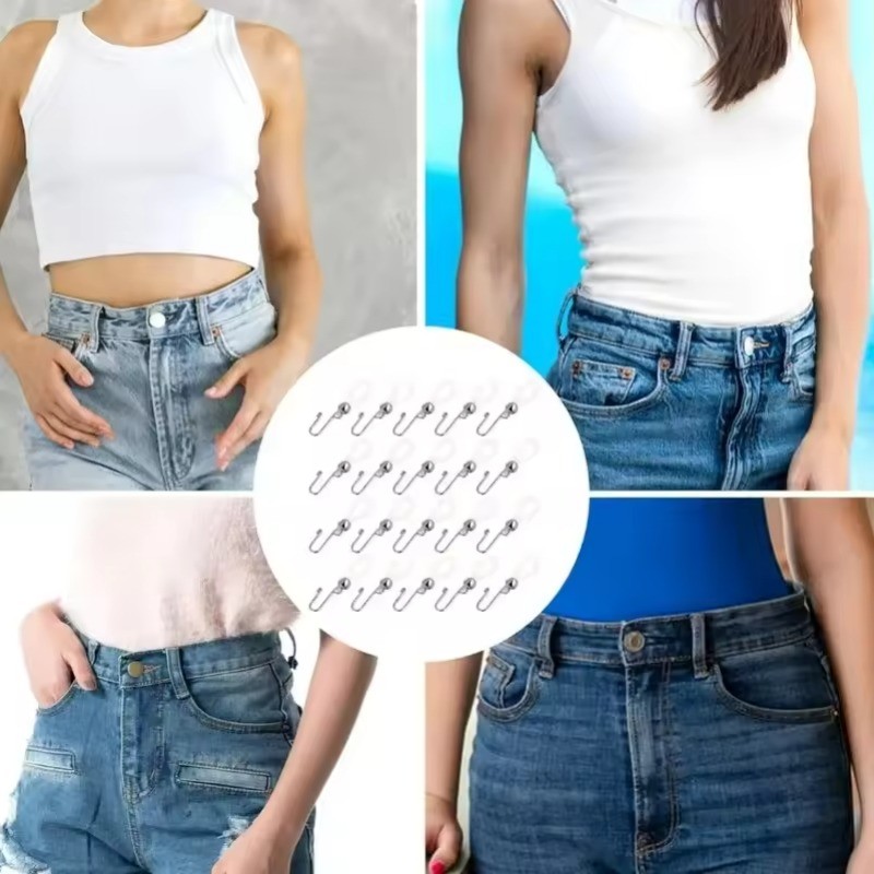 1 / 5 Chiếc Khóa Kéo Quần Jean Co Giãn - Ngăn Quần Khóa Kéo Rơi - Móc Khóa Kéo Chống Trượt - Dây Buộc Quần Dễ Dàng Lắp Đặt - Phụ Kiện Quần Unisex