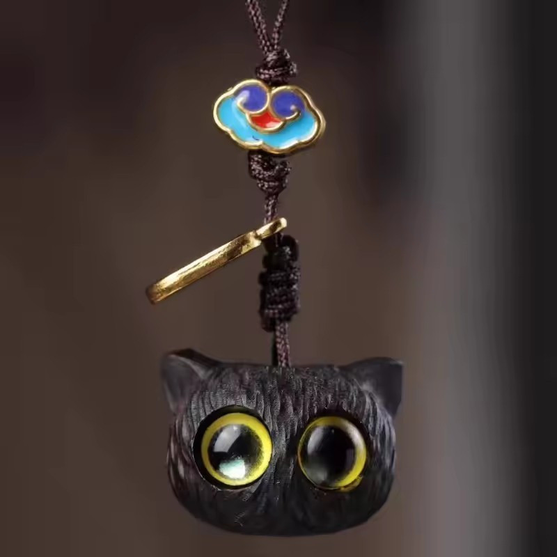 Hạt Đầu Mèo Mắt Lớn - Túi Treo Điện Thoại Mặt Dây Chuyền - Nhựa Rời Hạt Charm - Vòng Cổ Vòng Tay DIY Phụ Kiện - Trang Sức Trang Trí