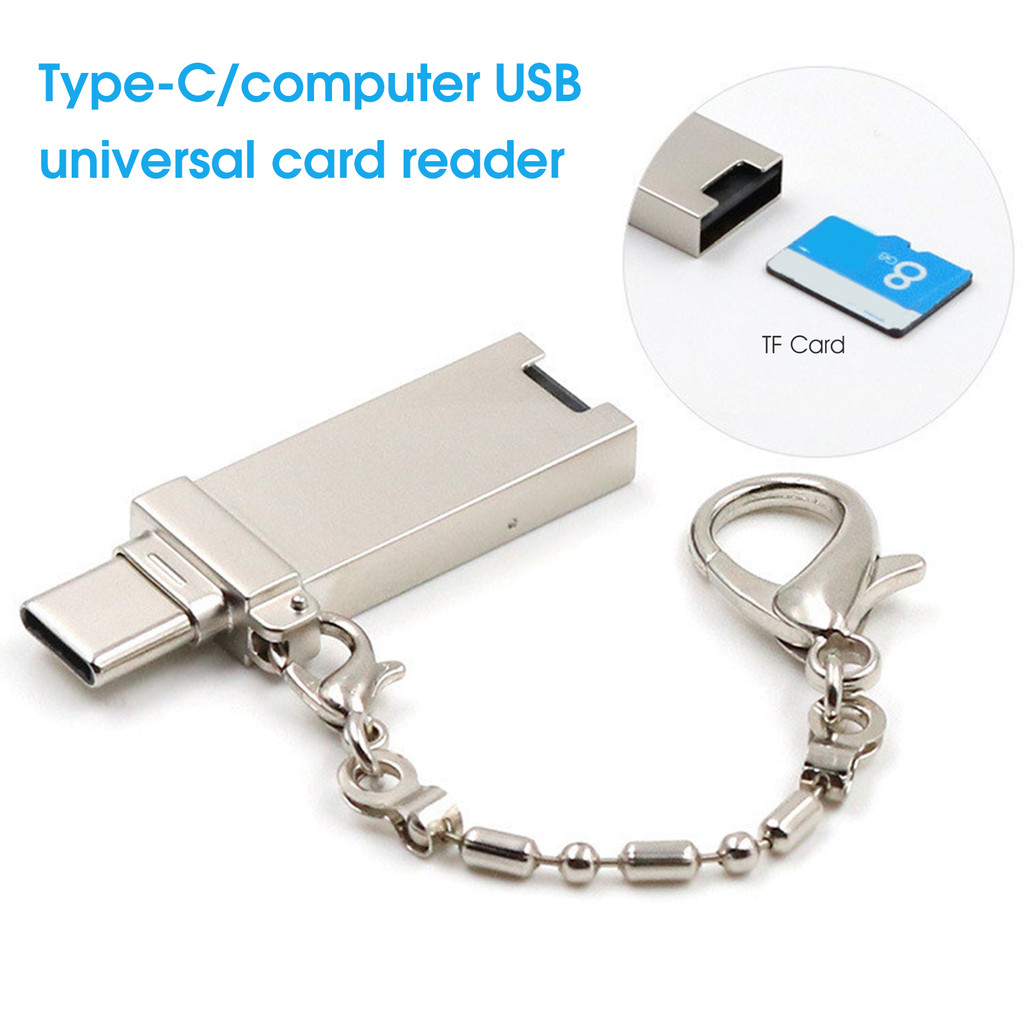 [Ky] Đầu đọc thẻ TF 2 trong 1 Đầu đọc thẻ nhớ USB 2.0 Type-C / Micro USB OTG tốc độ cao cho điện thoại