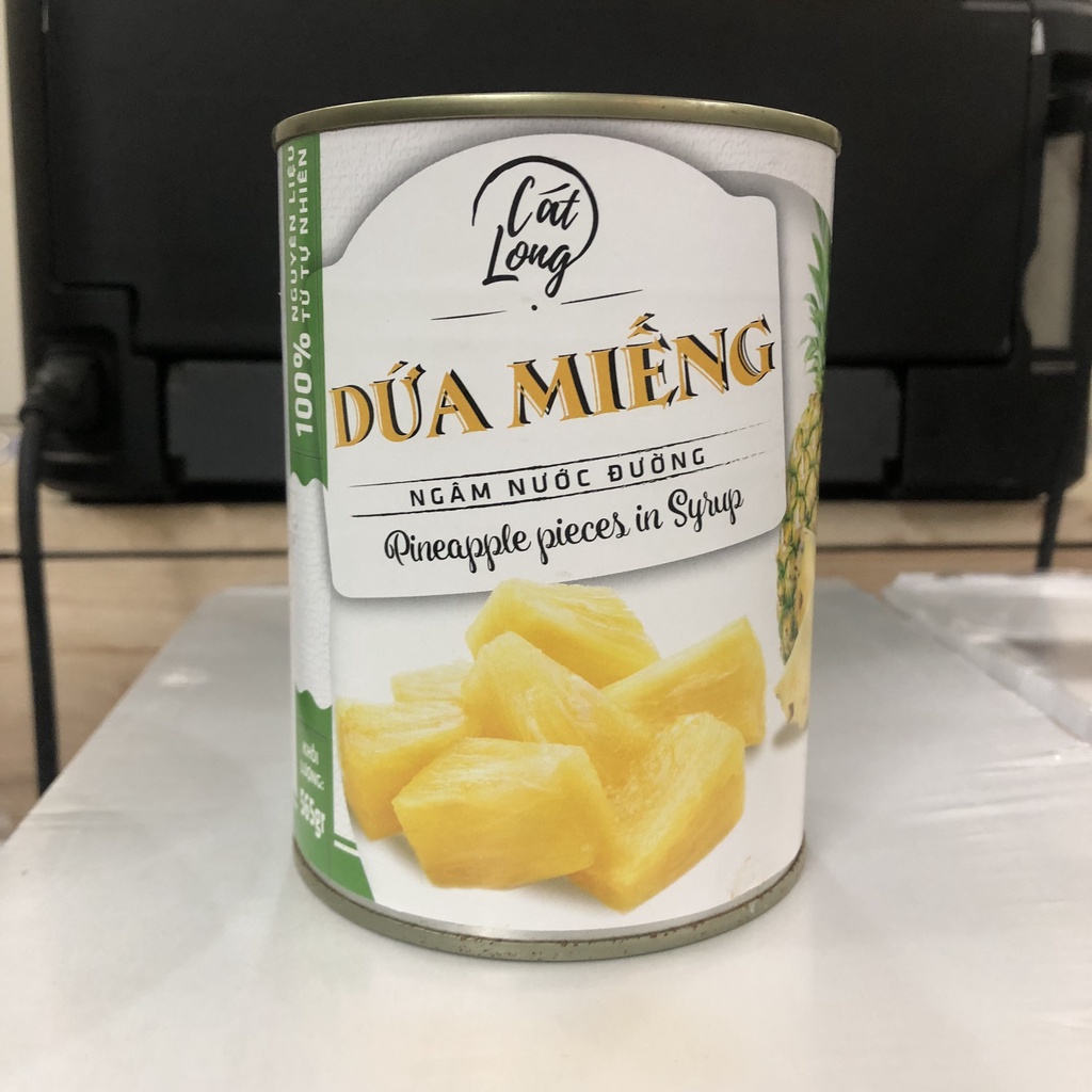 Thơm ngâm / dứa ngâm miếng Cát Long lon 565g | Shopee Việt Nam