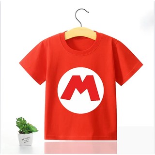 Áo Thun Tay Ngắn In Hình mario Dễ Thương Cho Bé
