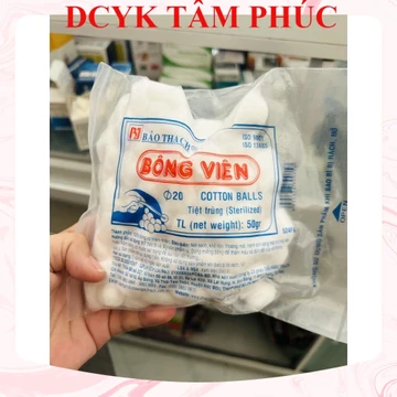 [Chính hãng] BÔNG GÒN VIÊN BẢO THẠCH TIỆT TRÙNG GÓI 50GR, BÔNG CẮT 3cm x 3cm bông viên y tế 50gr