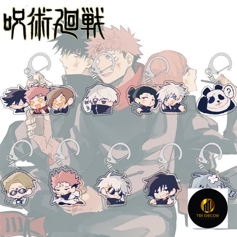 Móc khoá Jujutsu Kaisen Anime Keychain Women Gojo Satoru Geto Suguru Kawaii Acrylic Phụ kiện trang trí chibi cute