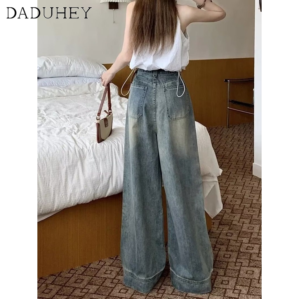 Ảnh Quần jeans DADUHEY ống rộng phong cách đường phố cổ điển cao cấp plus size 4
