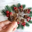 GUSTAVA 10 Chiếc Nón Thông Giáng Sinh, DIY Nhà Nón Thông Trang Trí Giáng Sinh, Hoa Thủ Công Đỏ Giáng Sinh Berry Nhân Tạo Hoa Trang Trí Quả Đỏ Đồ Dùng Tiệc Giáng Sinh
