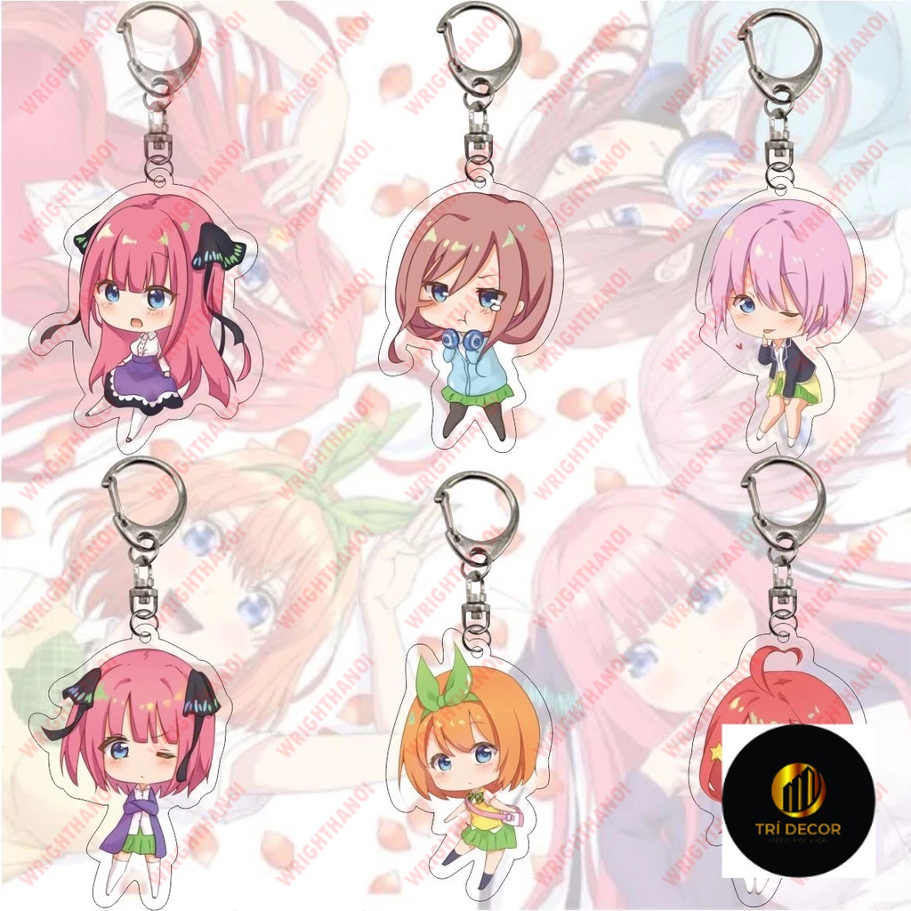 Móc khoá Nhà có 5 nàng dâu Các nhân vật Nakano Ichika Nino Miku Yotsuba Itsuki phụ kiện trang trí balo
