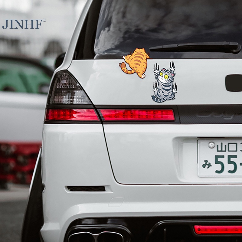 JINHF 3 Cái Ngộ nghĩnh Thú Cưng Xe Dán Leo Núi Mèo Tạo Kiểu Hình Dán Trang Trí Thân Xe Sáng Tạo Đề Can Trang Trí Phụ Kiện HOT