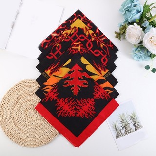 HIK 21 Lửa Bandana Đầu Khăn Cho Nữ Co Giãn Vuông Turban Đầu Khăn Punk Nhẹ Đầu Quấn Mũ