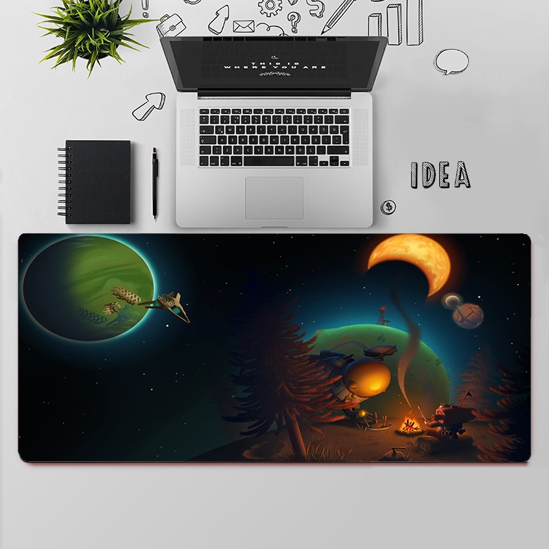 Bên Ngoài Wilds Chơi Game Miếng Lót Không Gian Vũ Trụ Hoạt Hình Mousepad 900x400MM Anime Phụ Kiện Chơi Game Để Bàn Playmats