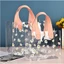 Túi Tote BORAGETE, Túi mua sắm trong suốt có tay cầm, Túi quà tặng cầm tay PVC Little Daisy