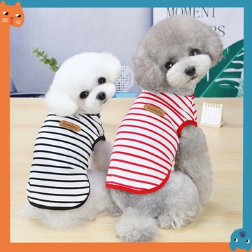 4 Màu Quần Áo Thú Cưng Quần Áo Chó Mới Teddy Chó Thú Cưng Quần Áo Mèo Chó Sọc Thường Ngày Xe Tăng Top Chó Xe Tăng Top Quần Áo Cho Chó