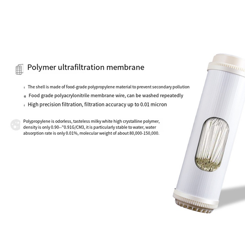 Bộ lọc màng siêu lọc sợi rỗng 10 Inch UF 0,01 micromet màng lưu lượng cao UF khô