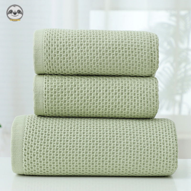 Khăn Tắm / Khăn Mặt Bằng Cotton Màu Trơn Phong Cách Muji Nhật Bản Đơn Giản Thấm Hút Tốt