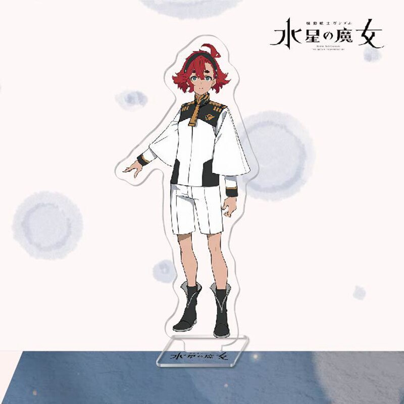 Mô hình Standee New Mobile Suit Gundam The Witch From Mercury để bàn tượng nhựa acrylic trong suốt Phụ kiện trang trí