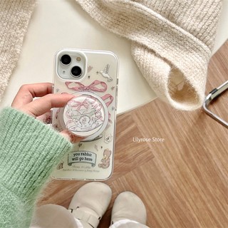[2024 Mới Thiết Kế Giá Đỡ Từ Tính Hình Thỏ Nơ / alice Màu Hồng Có Giá Đỡ Từ Tính Cho iphone 15 pro max 14