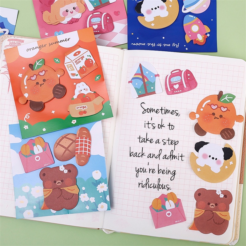 Giấy note Ghi Chú / Sổ Ghi Chú Họa Tiết Gấu Hoạt Hình / Trái Cây n times / Hình Dán Ghi Chú Cho Văn Phòng / Văn Phòng Phẩm