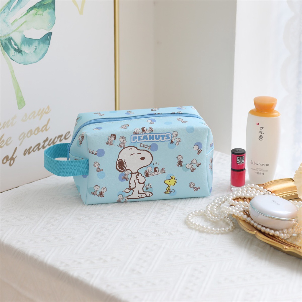 ST2 Snoopy Hoạt Hình Túi Xách Dễ Thương Túi Vệ Sinh Chống Thấm Nước Cho Bé Gái Mỹ Phẩm Túi Bảo Quản Hộp Đựng Bút Chì Dung Tích Lớn TS2