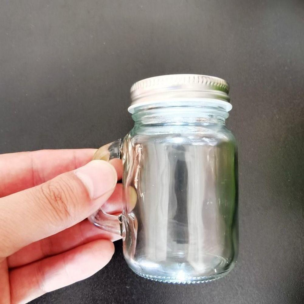 HIGHVIEWLS 1 Cái Chai Thủy Tinh Kín, Tiệc Tại Nhà Thanh Mini Mason Jar Chống Rò Rỉ, Lưu Trữ Rượu Vodka Bền 35ml Có Nắp Chai Nước ép Sữa Cà Phê Cho Mứt Mật Ong