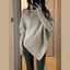 SUXI Áo Sweater Tay Dài Cổ Cao Phong Cách Hàn Quốc Dành Cho Nữ