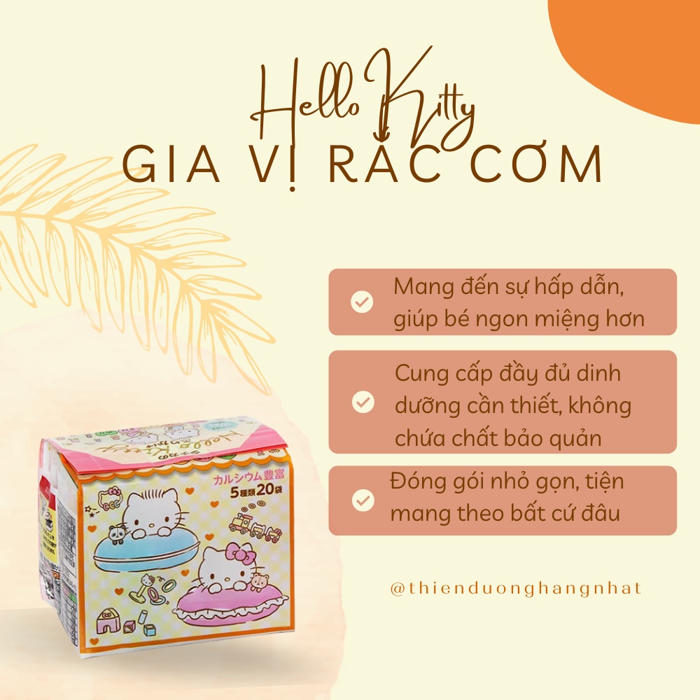 Gia Vị Rắc Cơm Hello Kitty - Gia Vị Ăn Dặm Cho Bé TiBong Store Nhật Bản Bổ Sung 4 Nhóm Dinh Dưỡng Giúp Ăn Ngon
