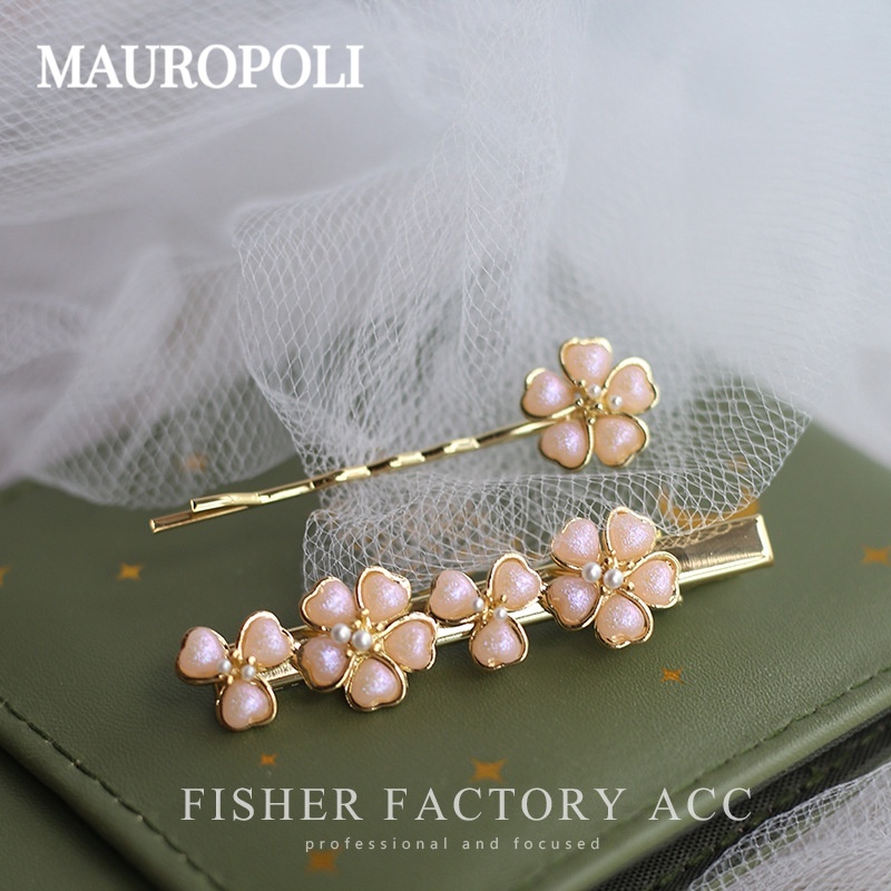 Mauropoli [Hàng Có Sẵn] Kẹp Tóc Đính Hoa Ngọc Trai Phong Cách mori Cổ Tích Phẳng Nhẹ Nhàng Dễ Phối Đồ