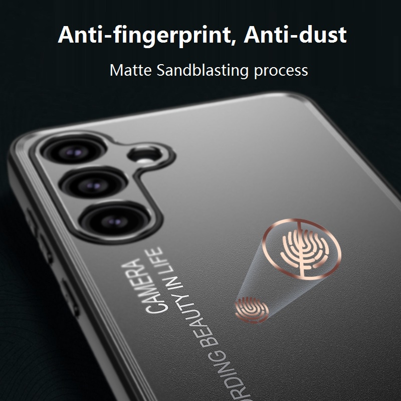 Ốp lưng hợp kim nhôm phun cát mờ Samsung S25 Ultra S24 + S24 cho Galaxy S23 Ultra S23 Plus Samsung Hard Frosted Cover