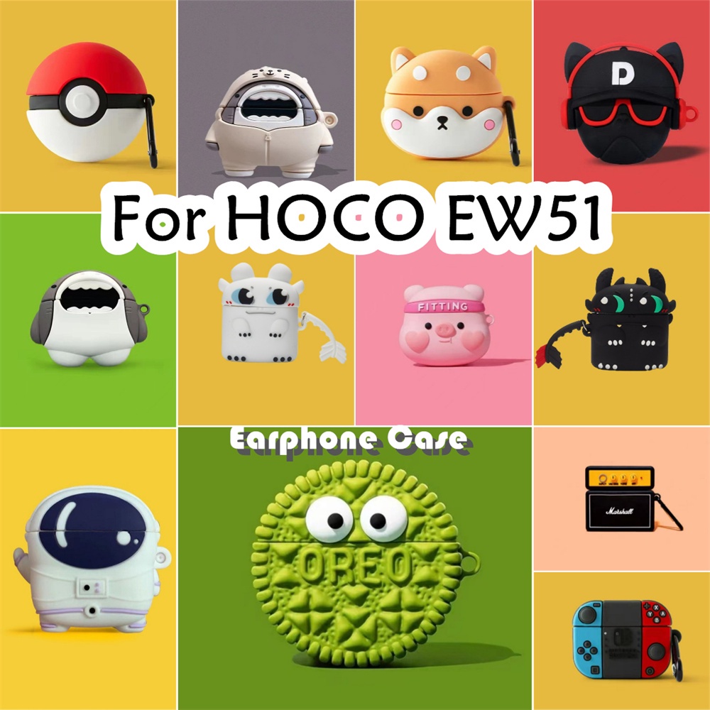 [Ngôi sao tương lai] Dành cho Vỏ HOCO EW51 Dòng phim hoạt hình chống rơi Black Dragon Vỏ tai nghe silicon mềm