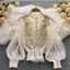 ESSENCEH 2 Cái / bộ Áo Dài Tay, Vintage Ren Puff Crop Top, Hoa Thường Ngày Mùa Hè Hàn Quốc Áo Sơ Mi Nữ Quần Áo Nữ