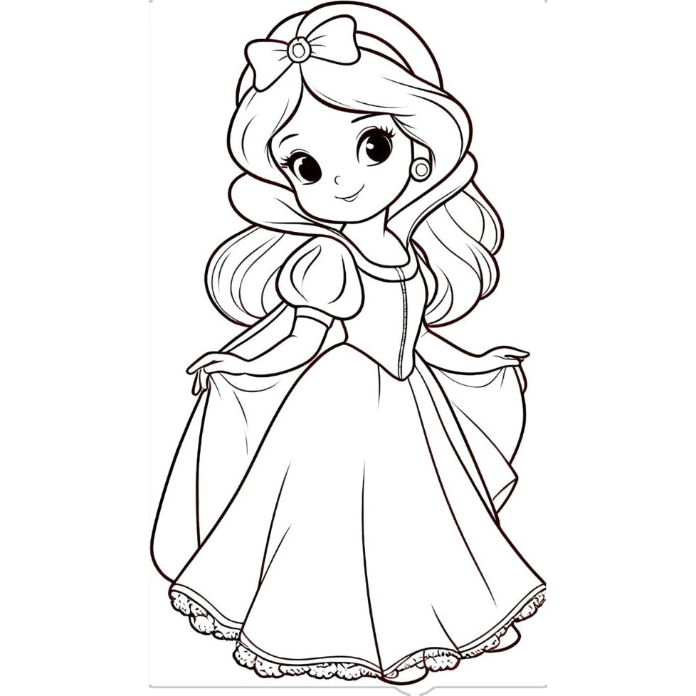 Bộ 50 Tờ Tranh Tô Màu Công Chúa Anime Chibi Cực Dễ Thương - Đồ Chơi Giấy Cô Gái Cute Cho Bé TM6000