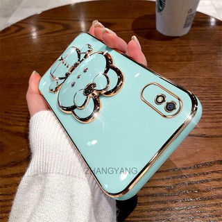 ốp lưng redmi 9a Ốp Điện Thoại TPU Silicon Mềm Mạ Điện Gắn Gương Trang Điểm Hình Thỏ 3D Cho redmi 9a