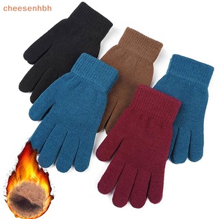 Cheehbh Găng Tay Len cashmere Dệt Kim Dày Dặn Giữ Ấm Ngón Tay Thời Trang Thu Đông Cho Nam Nữ vn