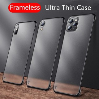 Ốp Điện Thoại Không Khung Mỏng Cho IPhone 15 ProMax 14 13 12 Mini 11 Pro Xs Max Xr X 8 7 Plus Se TPU Edge Matte Nhựa Mặt Sau T02
