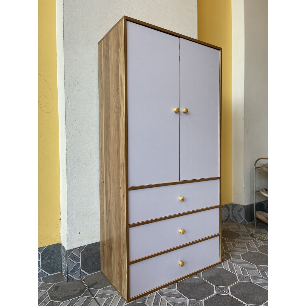 Tủ treo quần áo trẻ em đa tầng, Chất Liệu Gỗ MDF Phủ Melamin kích thước 120x60x30cm