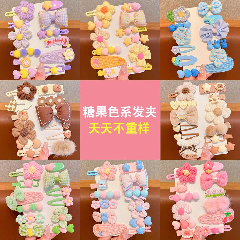 Set 12 Kẹp Tóc Mái Nhiều Họa Tiết Xinh Xắn Phong Cách Hàn Quốc Phụ Kiện Tóc Nữ và Bé Gái Empoli