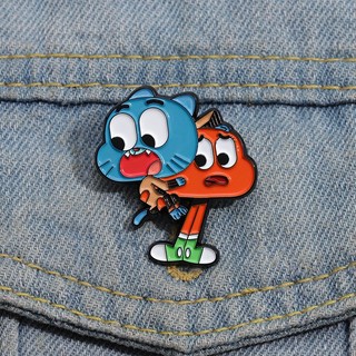 Hoạt Hình Ghim Cài Ba Lô / Ba Lô Bằng Kim Loại Họa Tiết Hoạt Hình comedy the amazing world of gumball Men Làm Quà Tặng Bạn Bè