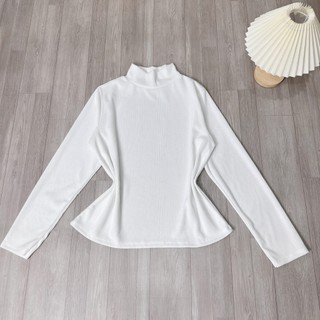 Áo thun cổ lọ The Simple bigsize nữ tay dài dáng vừa chất vải gân nỉ dày dặn ôm body G216