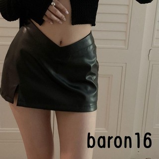 Chân Váy Da pu Ôm Dáng Màu Trơn Thời Trang Cho Nữ Đen