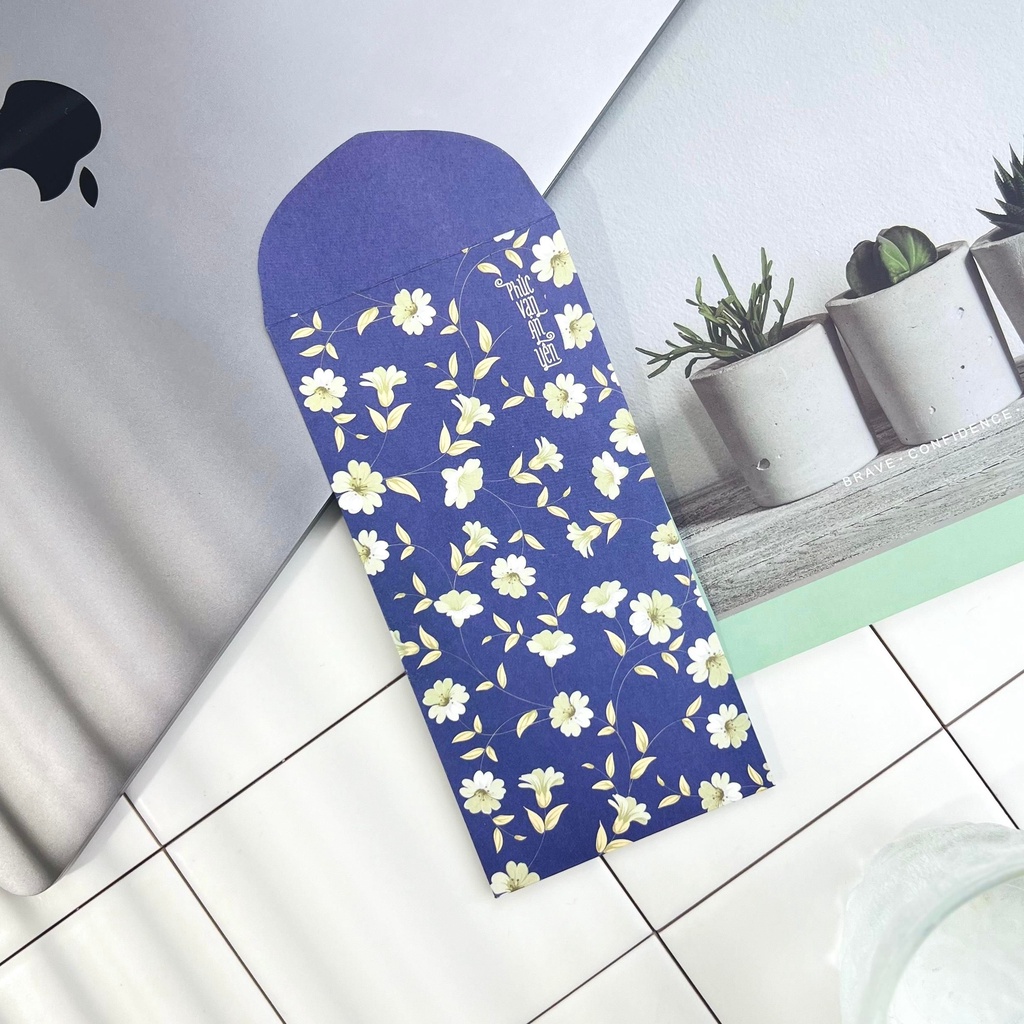 SET GX008 - Bao lì xì cao cấp của Gác Xép họa tiết hoa văn chất liệu Kraft nhật nhập khẩu Tết 2024